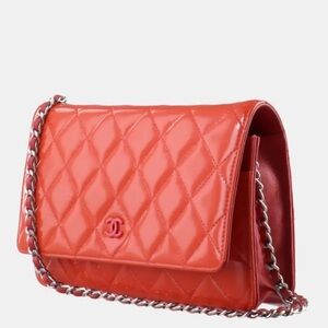 Chanel Red Quilted Leather Bag